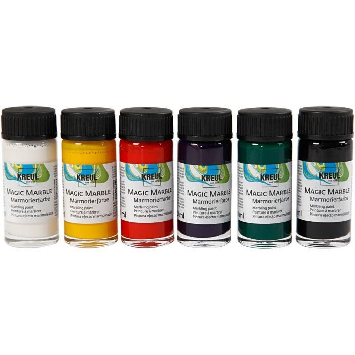 Magisk marmoreringsmaling, standardfarger, 6x20 ml/ 1 pk.