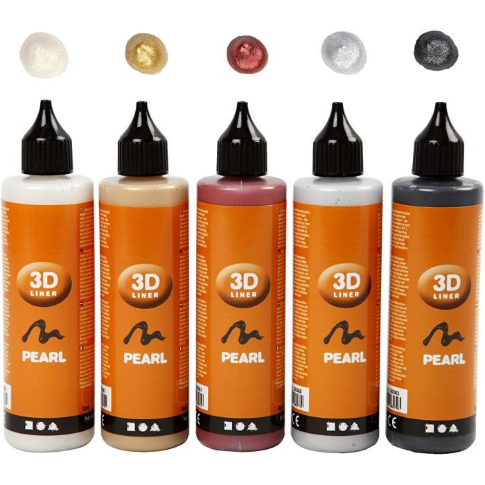 3D Liner, metallic farger, 5x100 ml/ 1 pk.
