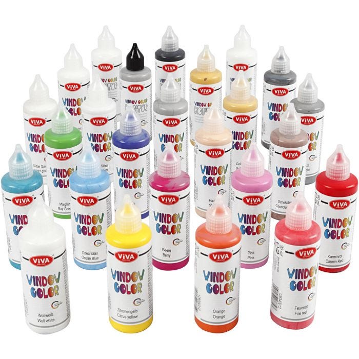 Window Color, ass. farger, 25x90 ml/ 1 pk.