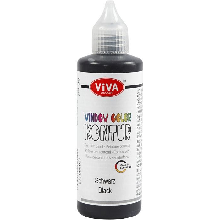 Window Color - konturfarge, svart, 90 ml/ 1 fl.