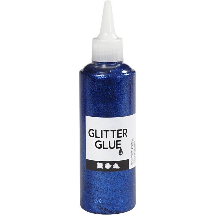 Glitterlim, mørk blå, 118 ml/ 1 fl.