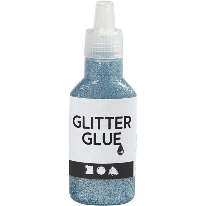 Glitterlim, lys blå, 25 ml/ 1 fl.