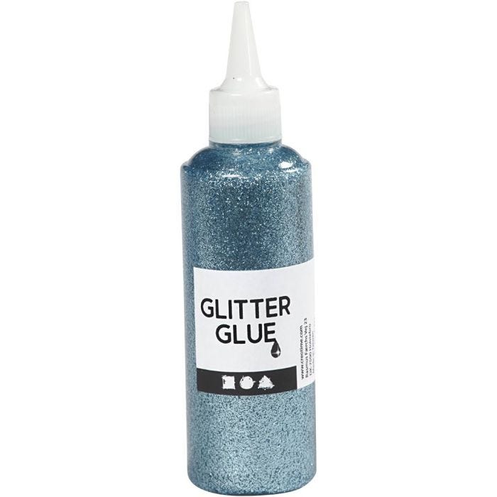 Glitterlim, lys blå, 118 ml/ 1 fl.