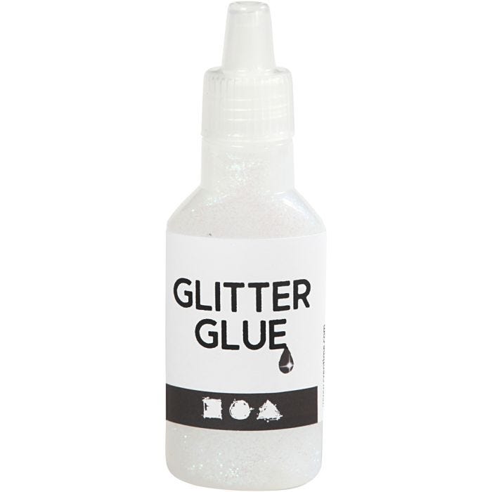 Glitterlim, holographically hvit, 25 ml/ 1 fl.