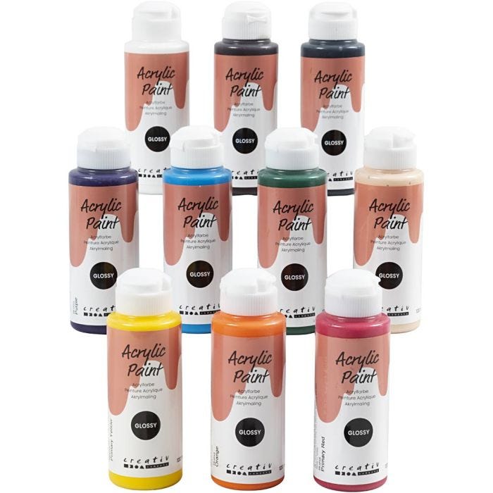 Akrylmaling Blank, ass. farger, 10x120 ml/ 1 pk.
