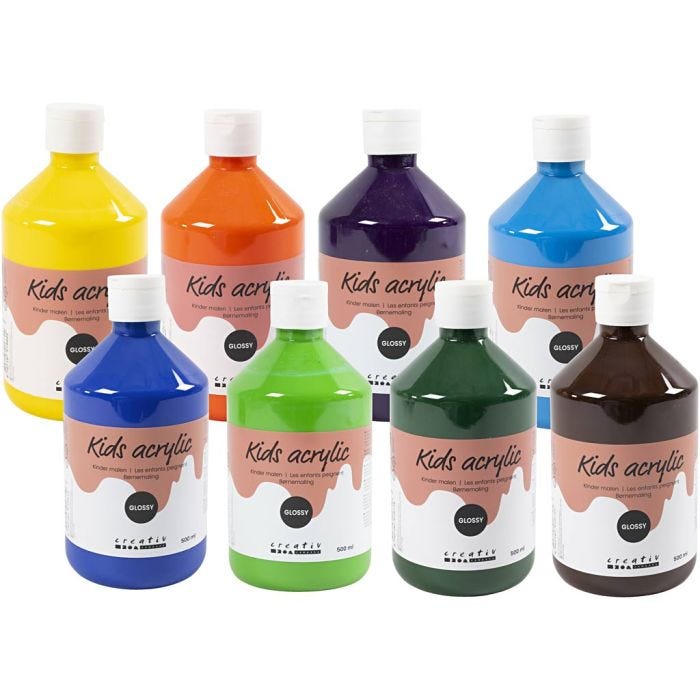 Akrylmaling Blank, 8x500 ml/ 1 pk.