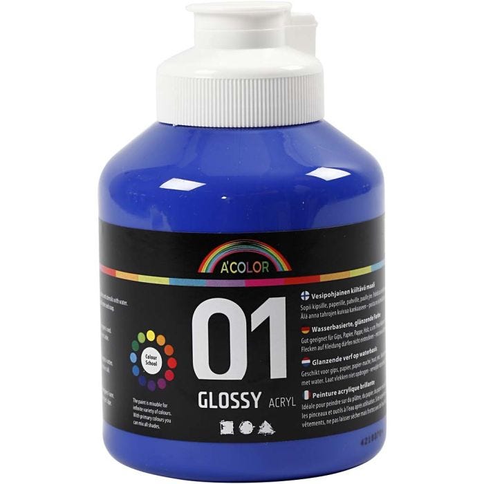 Akrylmaling Blank, blå, 500 ml/ 1 fl.