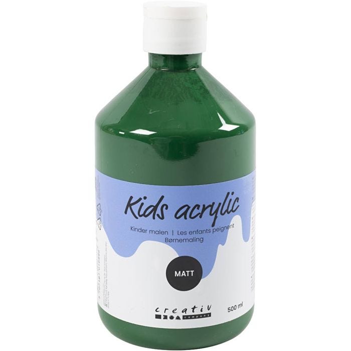 Akrylmaling Matt, mørk grønn, 500 ml/ 1 fl.