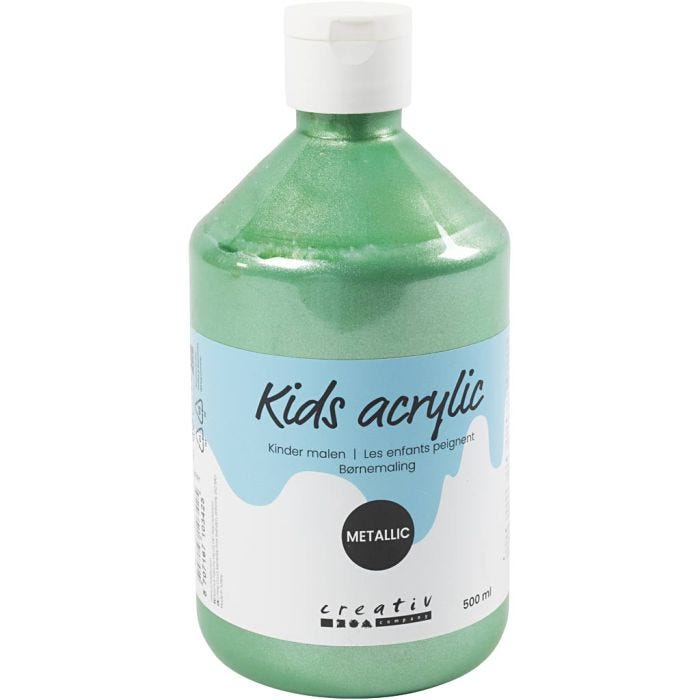 Akrylmaling Metallic, metallisk, lys grønn, 500 ml/ 1 fl.