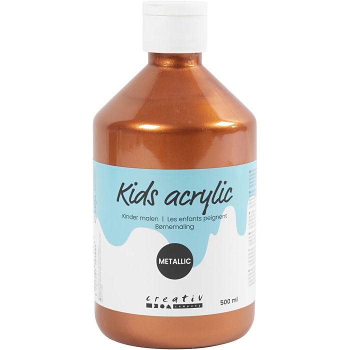 Akrylmaling Metallic, metallisk, metallic kobber, 500 ml/ 1 fl.