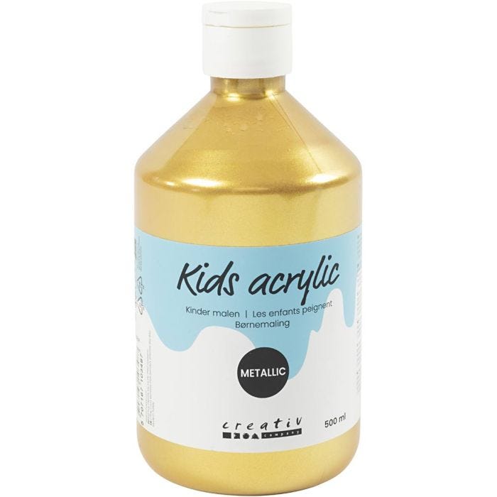 Akrylmaling Metallic, metallisk, gull, 500 ml/ 1 fl.