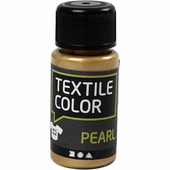 Tekstilfarge, perlemor, gull, 50 ml/ 1 fl.
