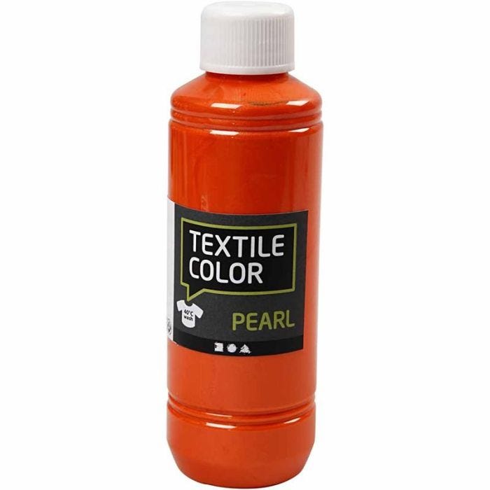 Tekstilfarge, perlemor, orange, 250 ml/ 1 fl.