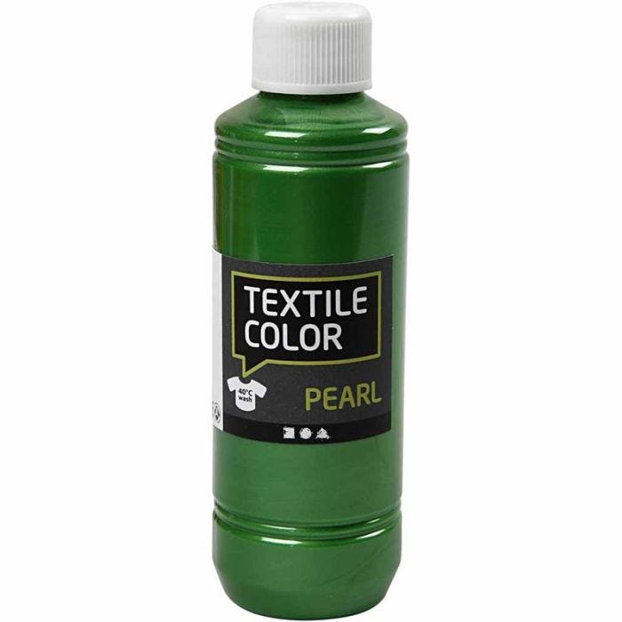 Tekstilfarge, perlemor, brilliant grønn, 250 ml/ 1 fl.
