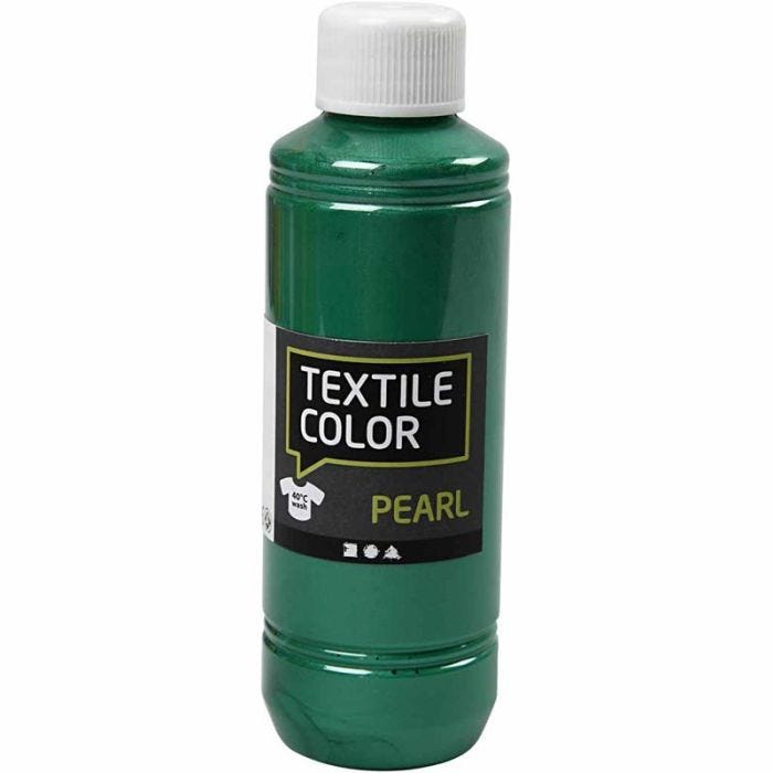 Tekstilfarge, perlemor, grønn, 250 ml/ 1 fl.