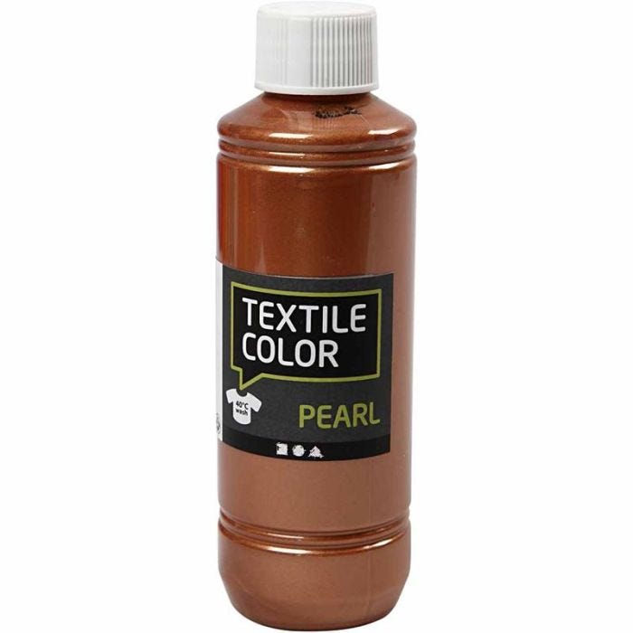 Tekstilfarge, perlemor, kobber, 250 ml/ 1 fl.