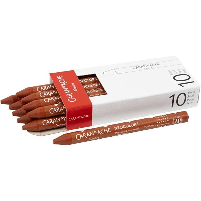 CARAN D’ACHE Neocolor I, L: 10 cm, tykkelse 8,5 mm, russet (065), 10 stk./ 1 pk.