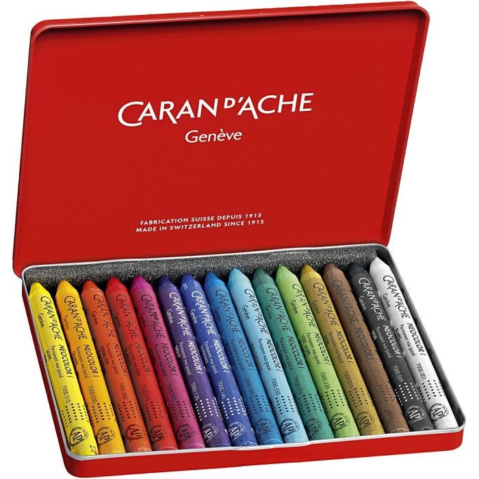 CARAN D’ACHE Neocolor I, L: 10 cm, tykkelse 8,5 mm, ass. farger, 15 stk./ 1 pk.