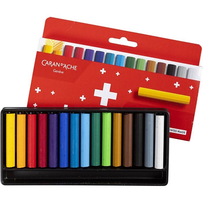 CARAN D’ACHE Neocolor I, Junior, L: 5 cm, tykkelse 8,5 mm, ass. farger, 15 stk./ 1 pk.