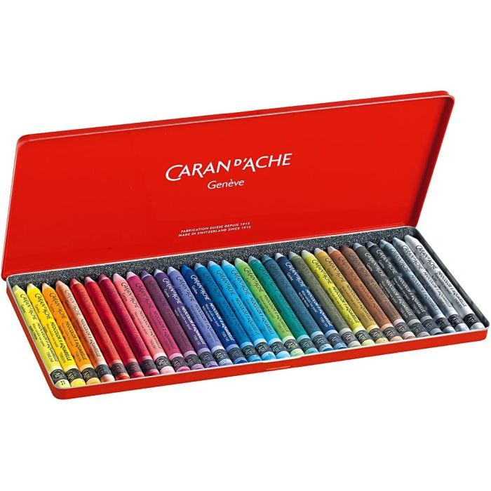 CARAN D’ACHE Neocolor II, L: 10 cm, tykkelse 8,5 mm, ass. farger, 30 stk./ 1 pk.