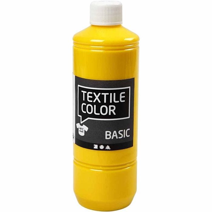 Tekstilfarge, primær gul, 500 ml/ 1 fl.