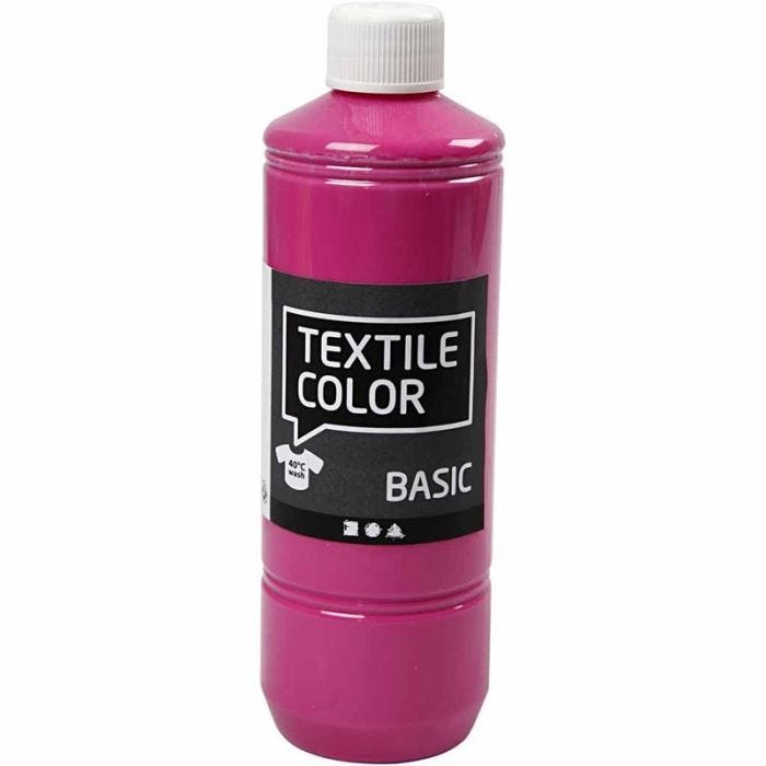 Tekstilfarge, pink, 500 ml/ 1 fl.