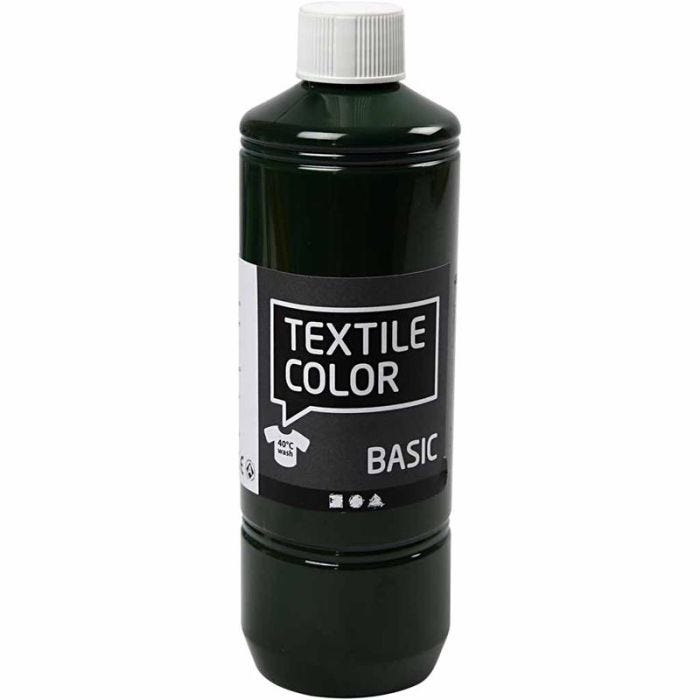 Tekstilfarge, olivengrønn, 500 ml/ 1 fl.