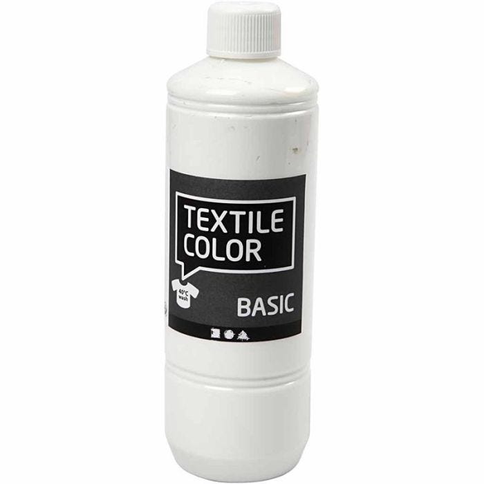 Tekstilfarge, hvit, 500 ml/ 1 fl.