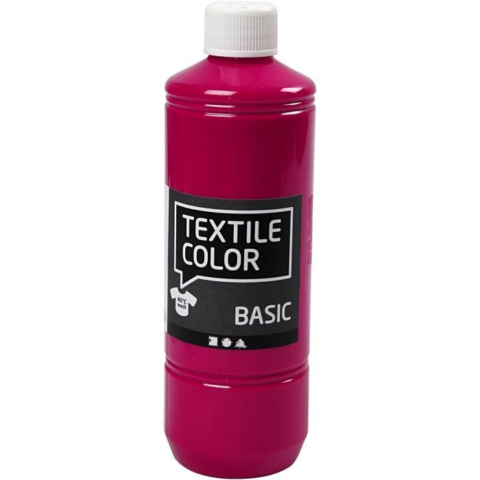 Tekstilfarge, primær rød, 500 ml/ 1 fl.