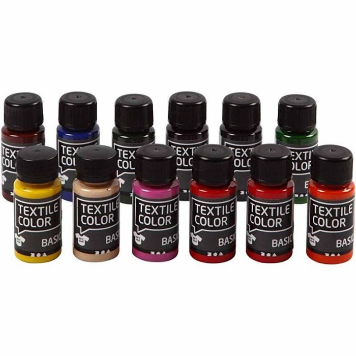 Tekstilfarge, 12x50 ml/ 1 pk.