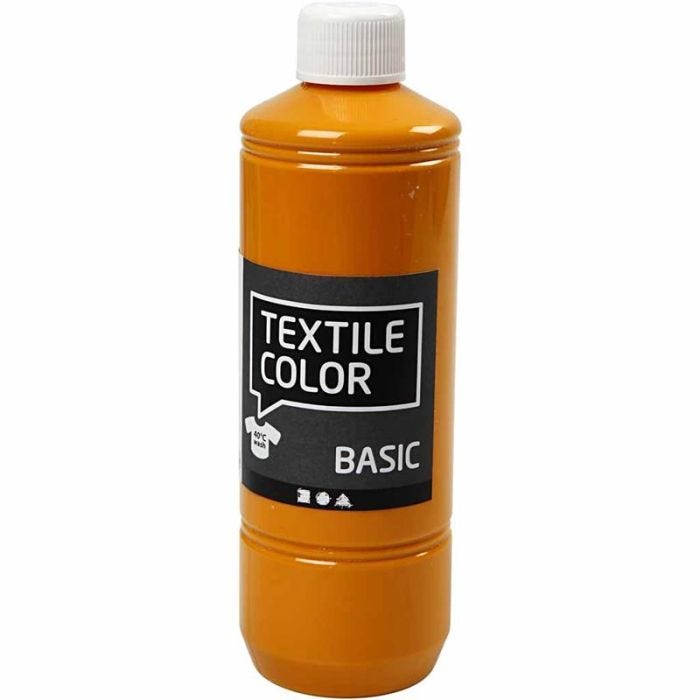 Tekstilfarge, sennepsgul, 500 ml/ 1 fl.