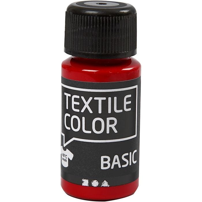 Tekstilfarge, rød, 50 ml/ 1 fl.