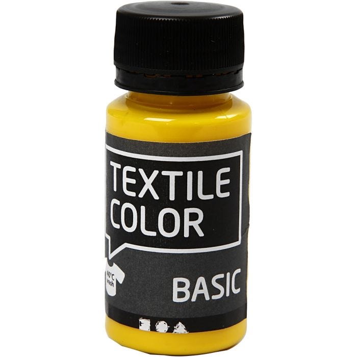 Tekstilfarge, primær gul, 50 ml/ 1 fl.