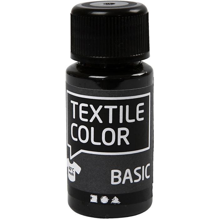 Tekstilfarge, svart, 50 ml/ 1 fl.