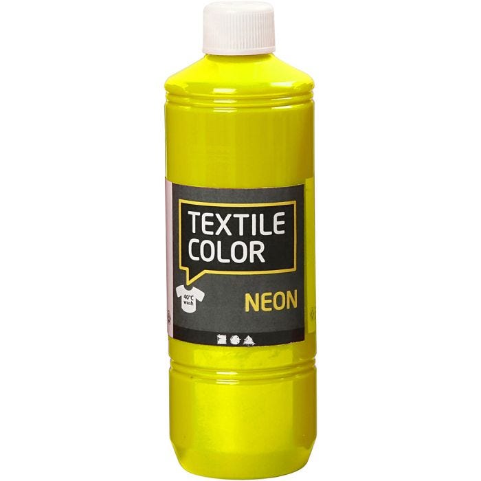 Tekstilfarge, neon gul, 500 ml/ 1 fl.