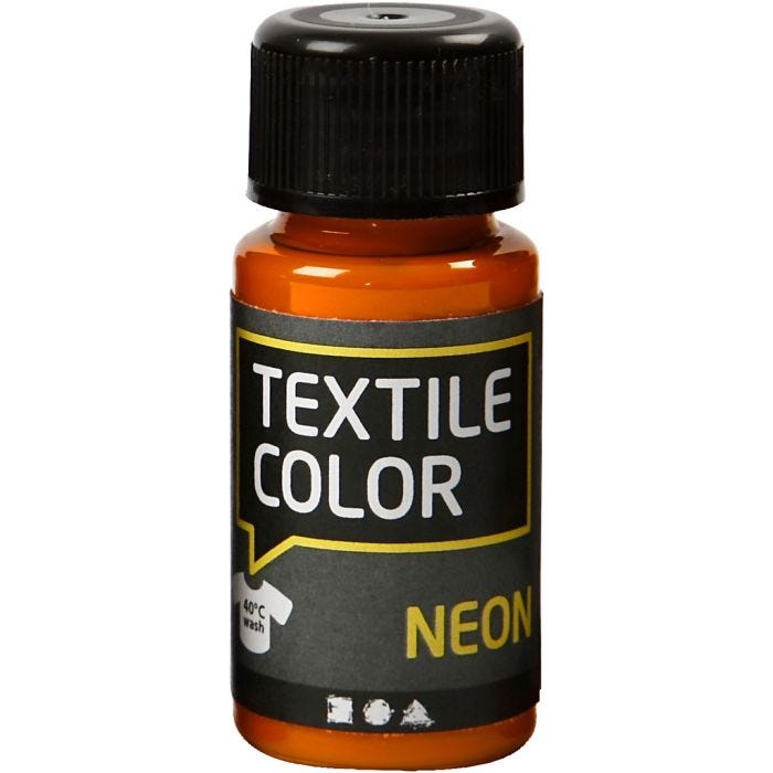 Tekstilfarge, neon orange, 50 ml/ 1 fl.
