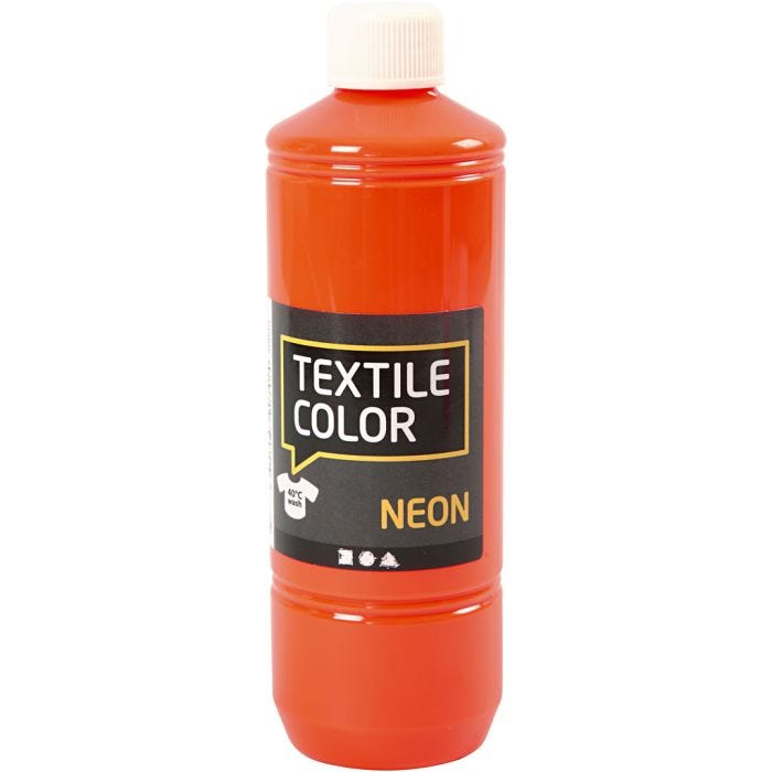 Tekstilfarge, neon orange, 500 ml/ 1 fl.