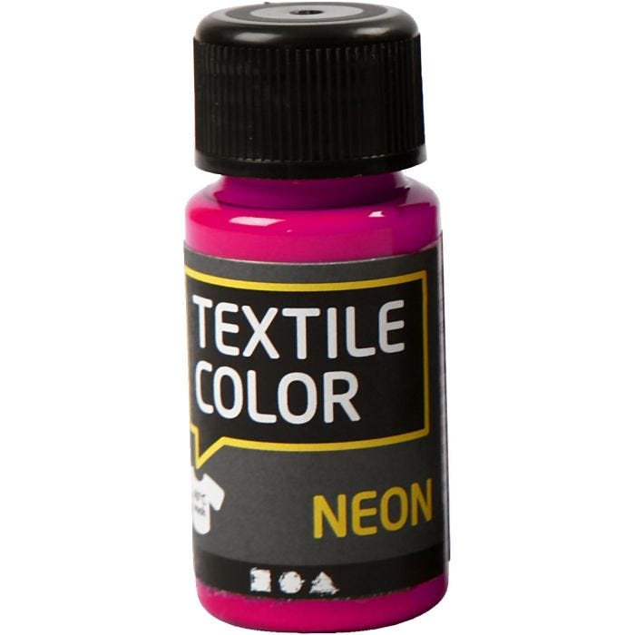 Tekstilfarge, neon pink, 50 ml/ 1 fl.