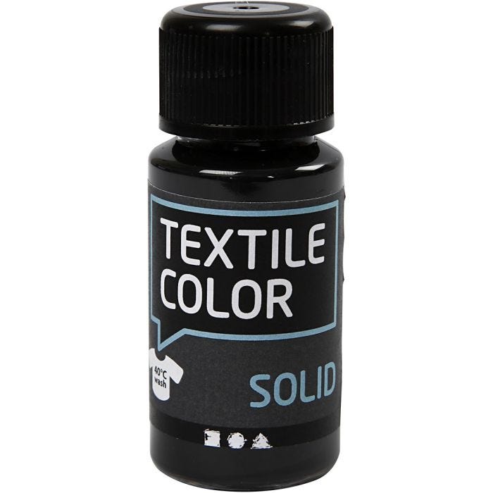 Tekstilfarge, dekkende, svart, 50 ml/ 1 fl.