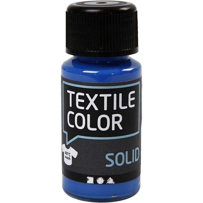 Tekstilfarge, dekkende, brilliant blå, 50ml/ 1 fl.