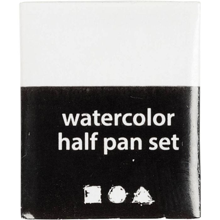 Art Akvarellfarger, ½-pan, str. 10x15x20 mm, hvit, 1 stk.