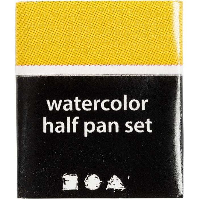 Art Akvarellfarger, ½-pan, str. 10x15x20 mm, gul, klar, 1 stk.