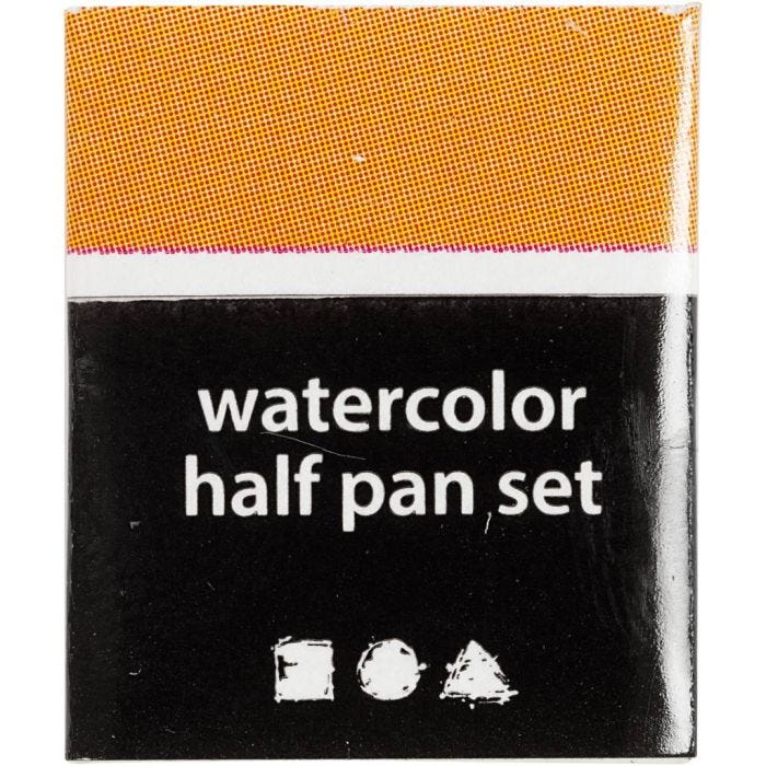 Art Akvarellfarger, ½-pan, str. 10x15x20 mm, mørk gul, 1 stk.