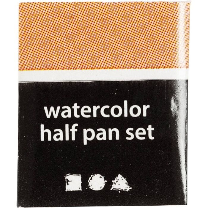Art Akvarellfarger, ½-pan, str. 10x15x20 mm, lys pulver, 1 stk.