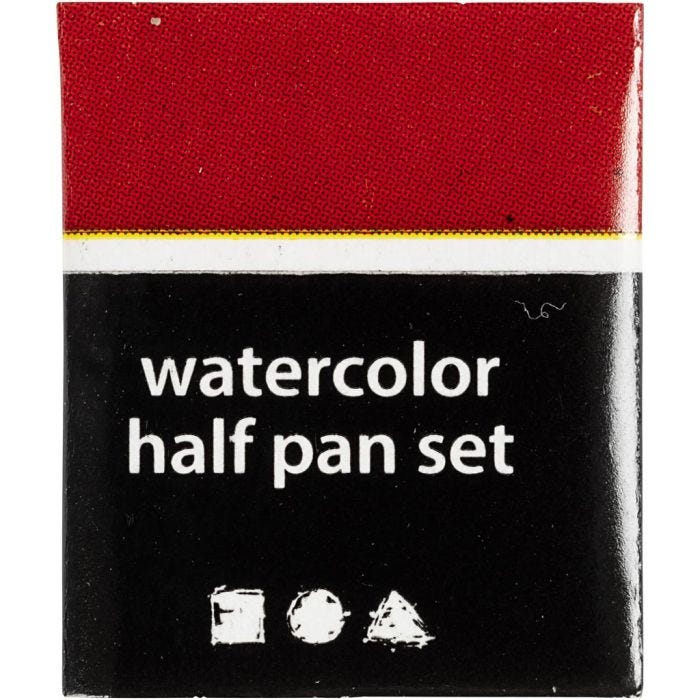 Art Akvarellfarger, ½-pan, str. 10x15x20 mm, klar rød, 1 stk.