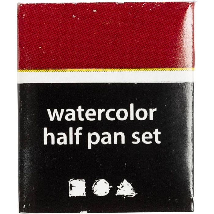Art Akvarellfarger, ½-pan, str. 10x15x20 mm, mørk rød, 1 stk.