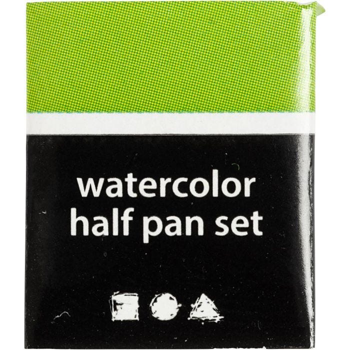 Art Akvarellfarger, ½-pan, str. 10x15x20 mm, lys grønn, 1 stk.