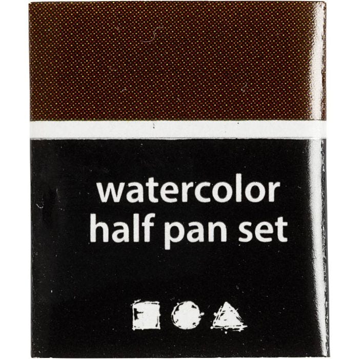 Art Akvarellfarger, ½-pan, str. 10x15x20 mm, brun, 1 stk.
