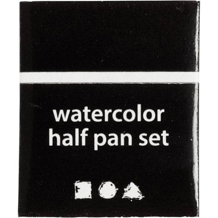 Art Akvarellfarger, ½-pan, str. 10x15x20 mm, svart, 1 stk.