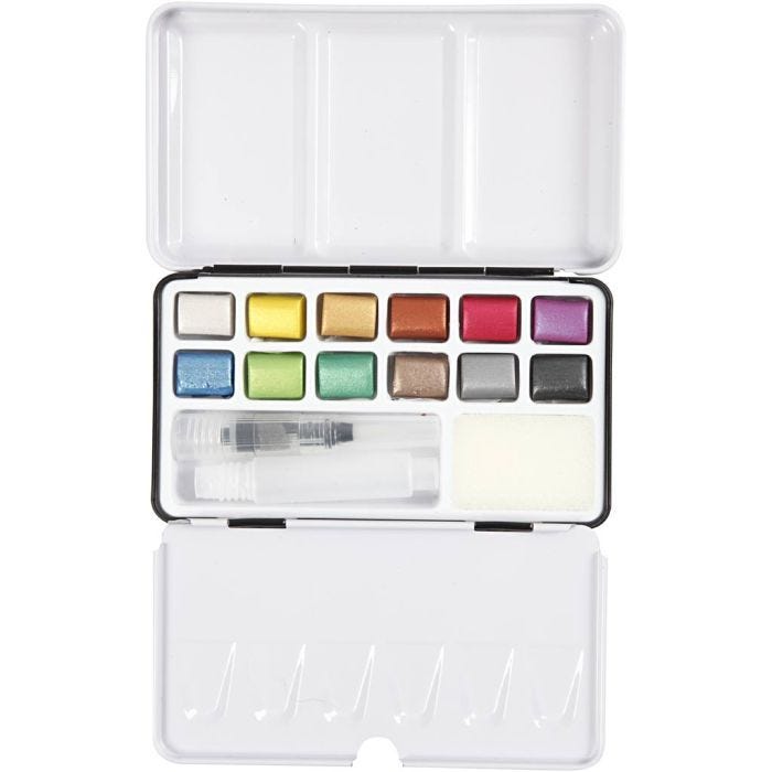 Art Akvarellfarger, metallic farger, 12 farge/ 1 pk.